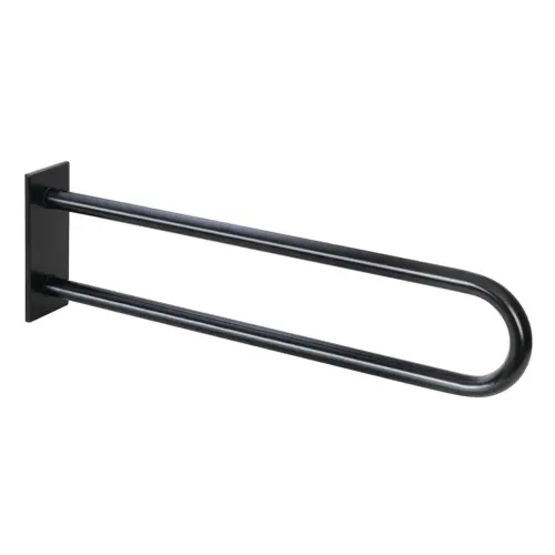 Poręcz łazienkowa w kształcie U 813 mm z kołnierzem osłonowym czarna 301707460
