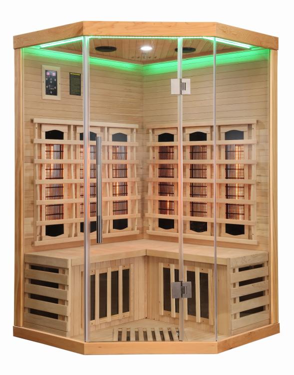 SUPREME Sauna na podczerwień 2 osobowa 120x120x190 cm SB80120 zielony