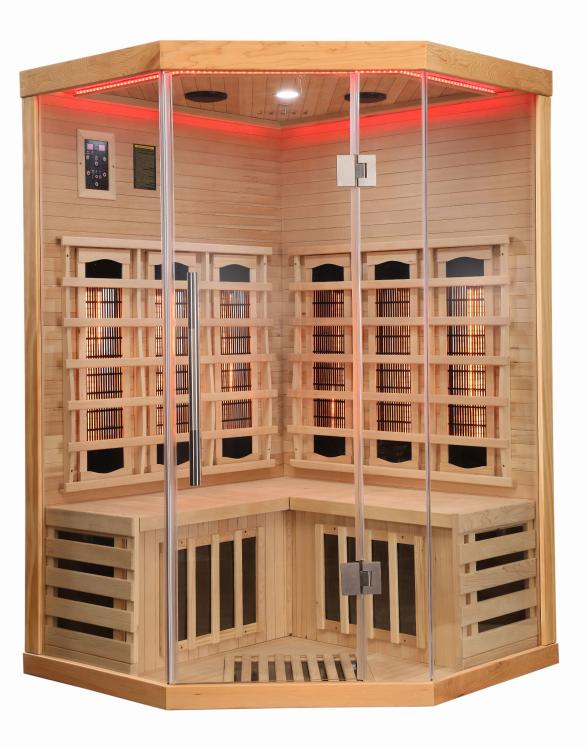 SUPREME Sauna na podczerwień 2 osobowa 120x120x190 cm SB80120 czerwony