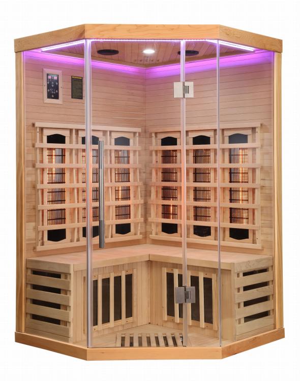 SUPREME Sauna na podczerwień 2 osobowa 120x120x190 cm SB80120 fioletowy