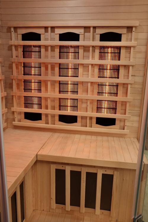 SUPREME Sauna na podczerwień 2 osobowa 120x120x190 cm SB80120 z bliska