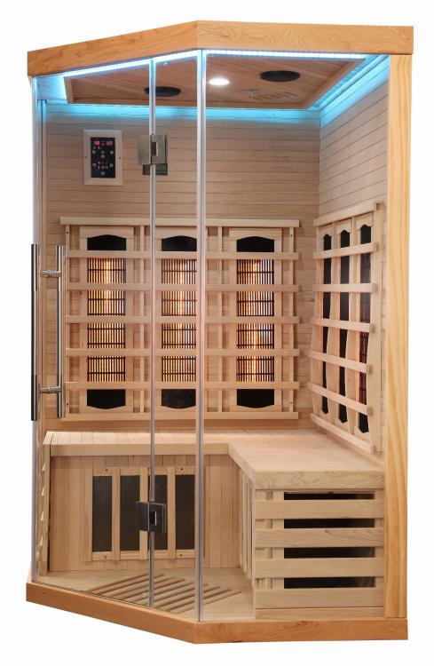 SUPREME Sauna na podczerwień 2 osobowa 120x120x190 cm SB80120 niebieski