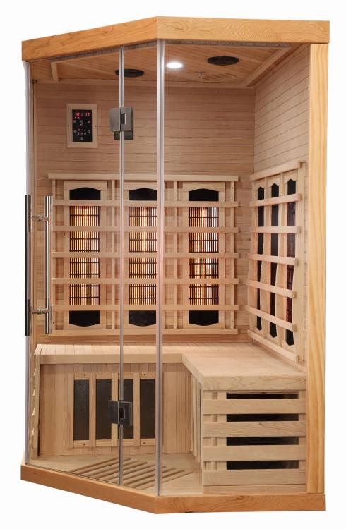 SUPREME Sauna na podczerwień 2 osobowa 120x120x190 cm SB80120 druga strona