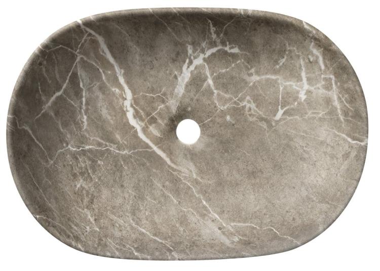 CALEO umywalka ceramiczna nablatowa, 60x42x14 cm, breccia marmor CA590BM z góry