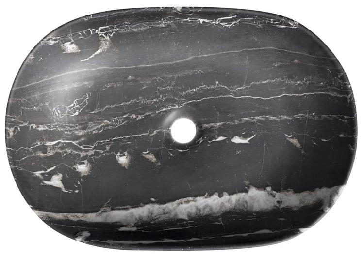CALEO umywalka ceramiczna nablatowa, 60x42x14 cm, carnico marmor CA590CM z góry