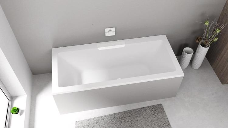 CASCATA wanna prostokątna 185x85x45cm, kaskada biała 73836.101 z góry