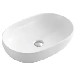 CALEO Umywalka ceramiczna nablatowa, 60x42x14 cm, biała CA590