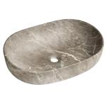 CALEO umywalka ceramiczna nablatowa, 60x42x14 cm, breccia marmor CA590BM