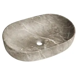 CALEO umywalka ceramiczna nablatowa, 60x42x14 cm, breccia marmor CA590BM