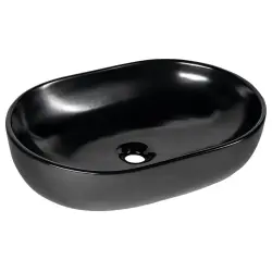CALEO umywalka ceramiczna nablatowa, 60x42x14 cm, czarny mat CA590B