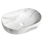CALEO umywalka ceramiczna nablatowa, 60x42x14 cm, bianco carrara  CA590BC