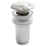 Korek umywalkowy 5/4“, klik-klak, wys. 10-50 mm, grzybek ceramiczny, do umywalki bez przelewu, bianco carrara AR900BC