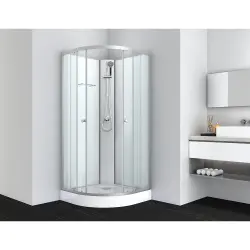 IDEA 1 Kabina prysznicowa wolnostojąca czterościenna półokrągła 80x80x203 SANOTECHNIK PS10