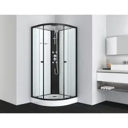 Kabina prysznicowa narożna półokrągła czterościenna wolnostojąca kompletna  90x90x225 cm SANOTECHNIK PS16B