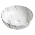 RONDANE umywalka ceramiczna nablatowa,  bianco carrara, średnica 41x14 cm 	AR435BC