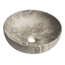 RONDANE umywalka ceramiczna nablatowa,  brecia marmor, średnica 41x14 cm 	AR435BM