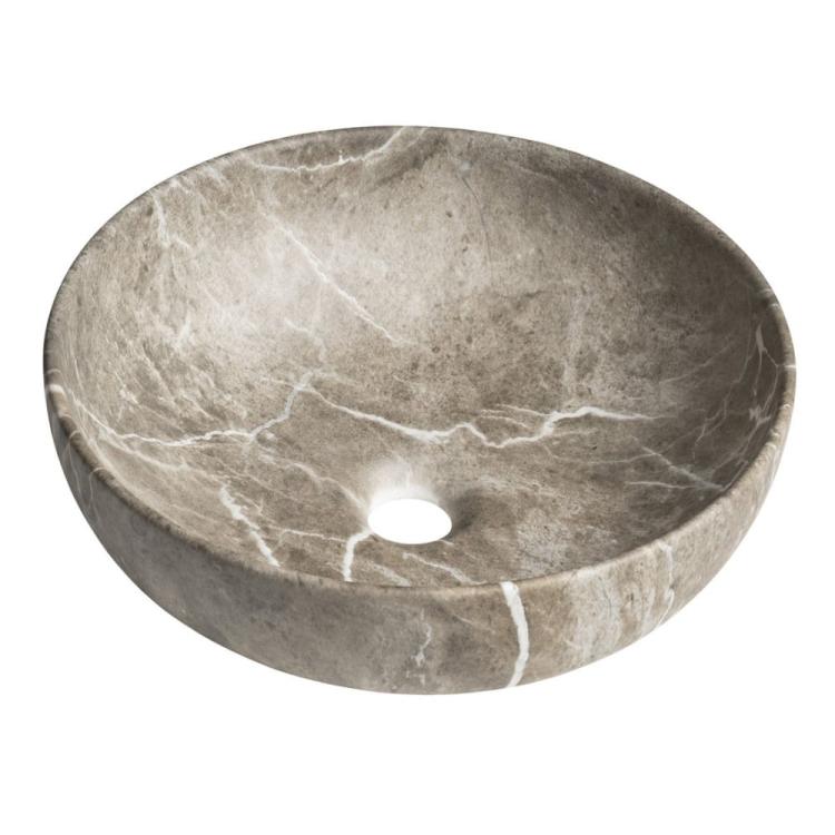 RONDANE umywalka ceramiczna nablatowa, brecia marmor, średnica 41x14 cm AR435BM