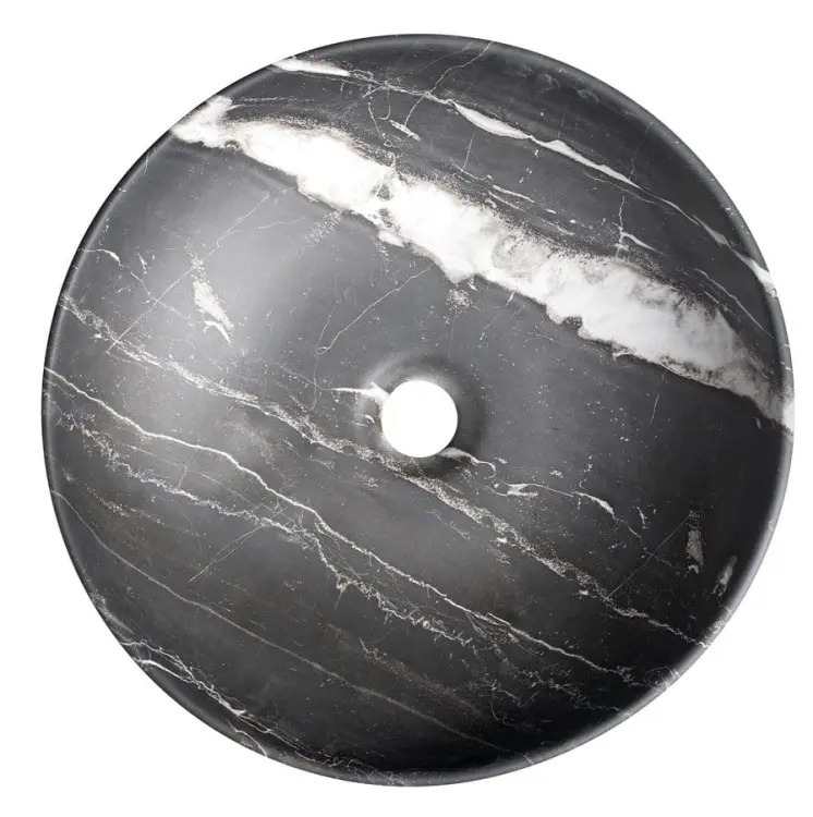 RONDANE umywalka ceramiczna nablatowa, carnico marmor, średnica 41x14 cm AR435CM z góry