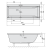 CLEO Wanna akrylowa prostokątna 160x70x48 cm czarny mat 73611.21 rysunek