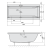 CLEO Wanna akrylowa prostokątna 160x75x48 cm czarny mat 93611.21 rysunek techniczny
