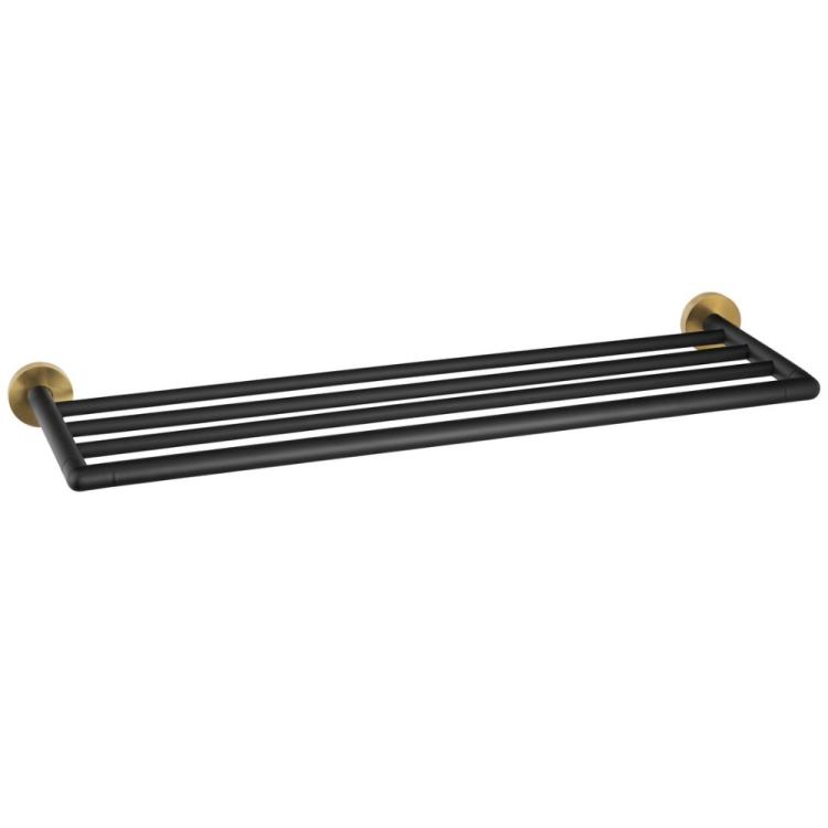 LARISSA półka na ręczniki 60 cm, czarny/złoty mat WS028BG