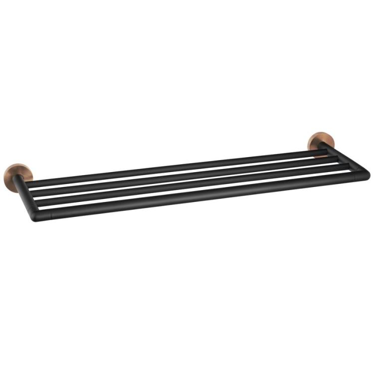 LARISSA półka na ręczniki 60 cm, czarny/miedź mat WS028BC