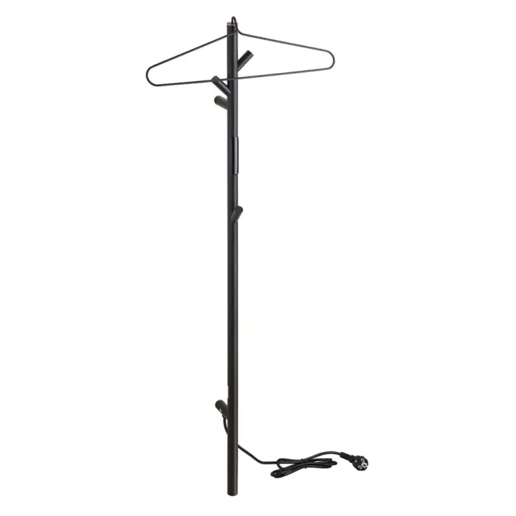 Grzejnik elektryczny na ręczniki 1180 mm, 30 W, czarny 704151010 z wieszakiem