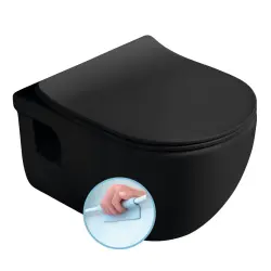 BRILLA WC wiszące, Rimless, 36,5x53 cm, czarny mat 100614-110
