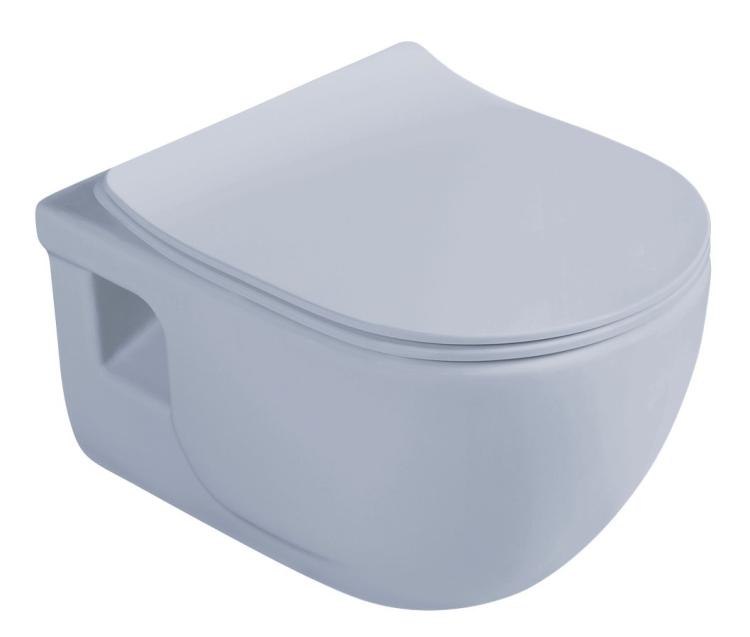 BRILLA deska WC slim Soft Close, jasnoniebieski mat 100787-107 z wc