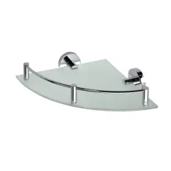 OMEGA Półka szklana narożna z relingiem 25x25 cm 104202162