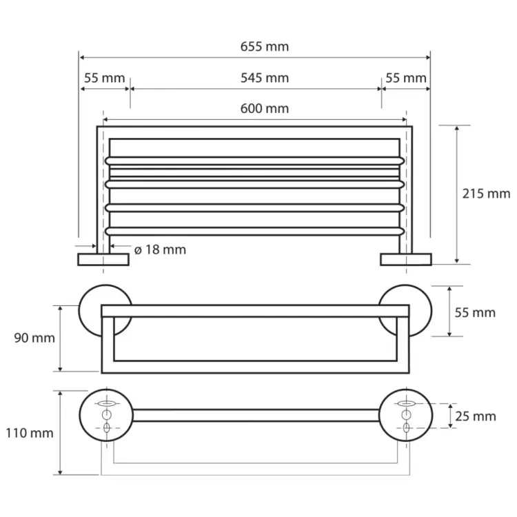 OMEGA Półka na ręczniki z relingiem 65,5 cm 104205072 2.webp