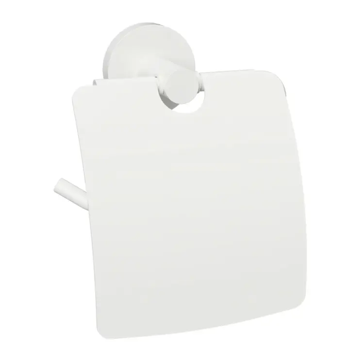 WHITE wieszak biały na papier toaletowy z pokrywką 104112014.webp
