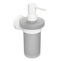 WHITE dozownik do mydła szklany z białym uchwytem 230 ml 104109014 