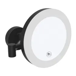 DARK Lusterko kosmetyczne z oświetleniem LED Ø200 mm IP44 czarne 116101770 