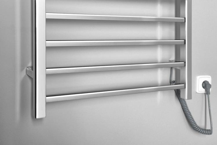 ESKINADO elektryczna suszarka na ręczniki, kwadratova, 600x1500 mm, 130 W, stal nierdzewna polerowana ER450V wtyczka