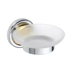 RETRO Mydelniczka szklana chrom-złoto 144208028