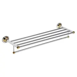 RETRO Półka na ręczniki z wieszakiem 60,5 cm chrom-złoto 144202098