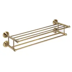 RETRO Półka na ręczniki podwójna 60,5 cm brąz 144102257
