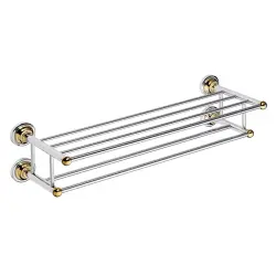 RETRO Półka na ręczniki podwójna 60,5 cm chrom-złoto 144202258
