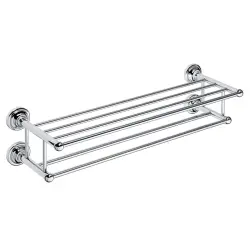 RETRO Półka na ręczniki podwójna 60,5 cm chrom połysk 144302252