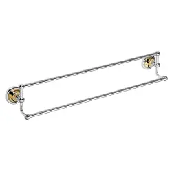 RETRO Wieszak na ręcznik podwójny 60 cm chrom-złoto 144204238