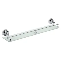 RETRO Półka szklana z relingiem 60 cm chrom połysk 144302262