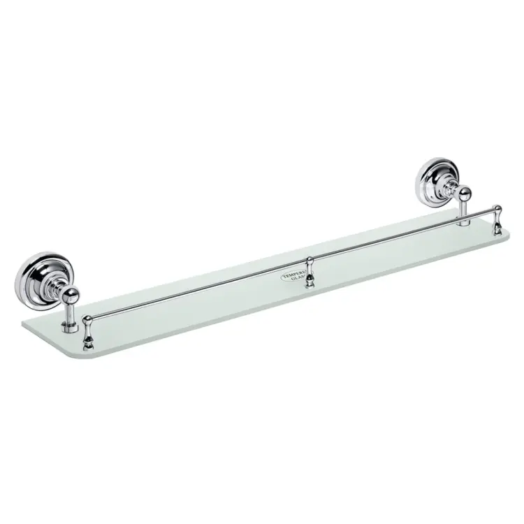RETRO Półka szklana z relingiem 60 cm chrom połysk 144302262.webp