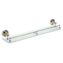 RETRO Półka szklana z relingiem 60 cm chrom-złoto 144202268