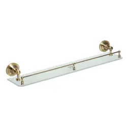 RETRO Półka szklana z relingiem 60 cm brąz 144102267