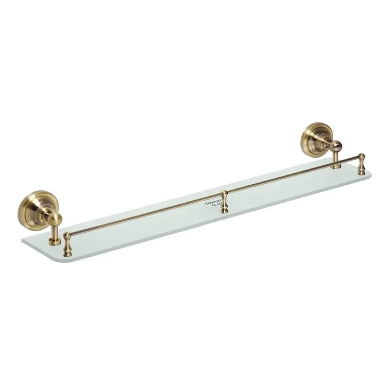 RETRO Półka szklana z relingiem 60 cm brąz 144102267.webp