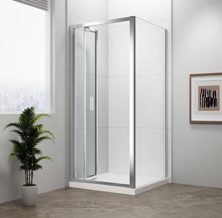EASY kabina prysznicowa 900x1000mm, drzwi składane, L/R, szkło czyste EL1990EL3415 drzwi otwarte
