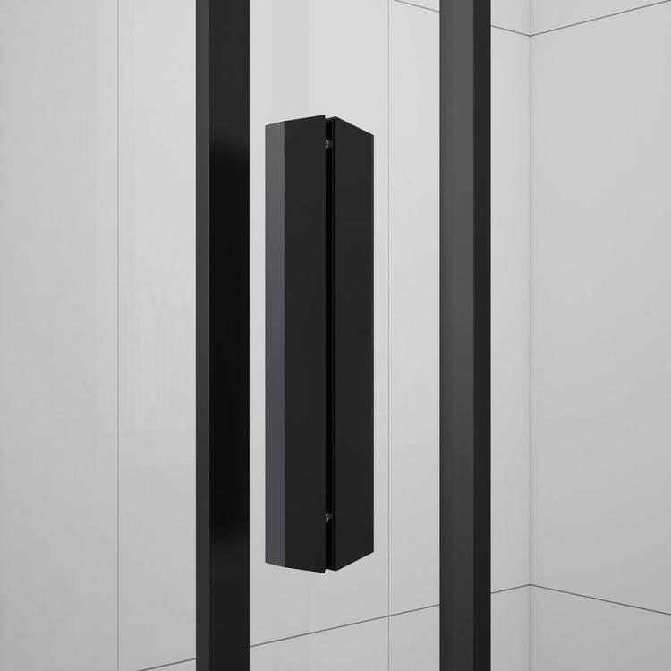 EASY BLACK drzwi prysznicowe do wnęki przesuwne 110x190 cm, szkło czyste EL1115B uchwyt