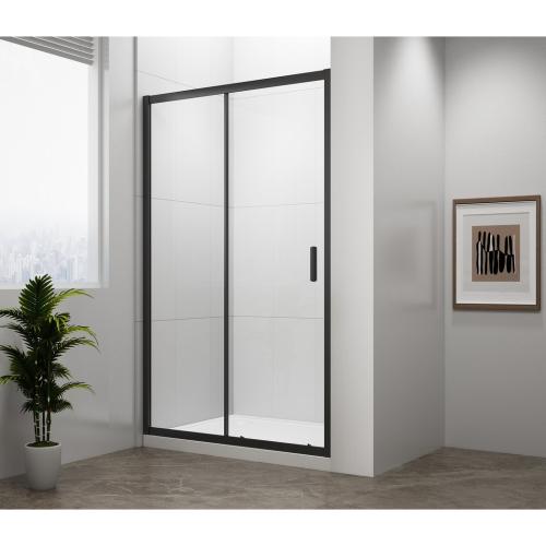 EASY BLACK drzwi prysznicowe do wnęki przesuwne 160x190 cm, szkło czyste EL1815B