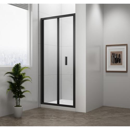 EASY BLACK drzwi prysznicowe do wnęki składane 90x190 cm, szkło czyste EL1990B